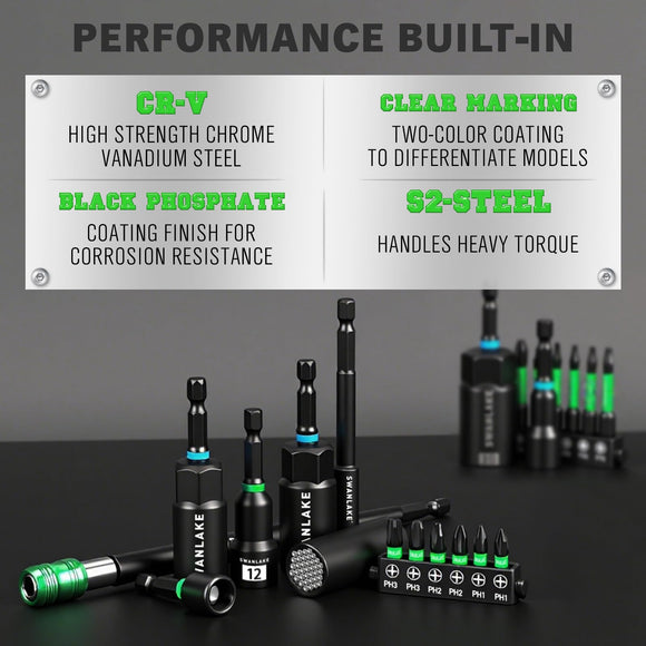 ▶ Juego de destornilladores de tuercas magnéticas de 74 piezas para taladro de impacto métrico y SAE, adaptador de enchufe de impacto, brocas de potencia con soporte magnético, driver de tuerca de ala