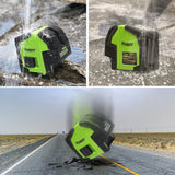 Nivel láser de línea cruzada con 2 puntos de plomo-Huepar 8211G profesional de haz láser verde ángulo de ventilador de 130 ° seleccionable, líneas verticales y horizontales, nivel láser de alineación autonivelante multiusos