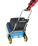 Carretilla de Mano y Plataforma rodante Plegable, 264 LB de Capacidad Carro de Equipaje de Servicio Pesado con asa telescópica y Ruedas de Goma, Plateado, Negro, Amarillo