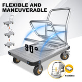 Carro plegable de plataforma para carro de carro de empuje con plataforma móvil (grande 91.44 x 60.96 cm, 907.2 kg)