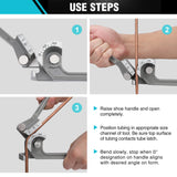 ▶ Dobladora de tubos, 3 en 1, 1/4", 5/16", 3/8", para tubos de cobre, latón, aluminio y acero fino