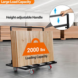 Carrito plegable para paneles de yeso, con ruedas giratorias de 5 pulgadas, 44.5 x 22 x 40 pulgadas, carro de madera contrachapada con capacidad de carga de 2000 libras, carro de camión de