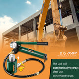 Gato con Bomba de Mano hidráulica de 20 toneladas de 5 cm + cp-180 con manómetro hidráulico Porta Power Kit de 20 toneladas, Cilindro Corto de Perfil bajo