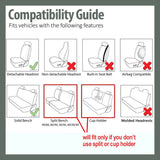 ▶ Juego completo de funda de asiento de tela plana (con 4 reposacabezas desmontables y banco sólido)