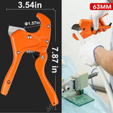 ▶ Cortador de tubos y tubos para corte de diámetro exterior PEX, PVC y PPR mangueras de plástico y tuberías de plomería de hasta 1-5/8 pulgadas, cortador de tuberías-42 mm, 1-5/8 pulgadas.