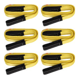 ▶ Correas de elevación de 1 x 8 pies, extremo de protección de desgaste, correas de elevación de resistencia a la rotura de 4 libras con 2 bucles reforzados para ahorro de árboles,