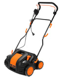 WEN DT1516 Dethatcher y escarificador eléctrico 2 en 1 de 16 Pulgadas, 15 amperios con Bolsa de colección, Color Negro