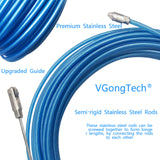 ▶ Guia jalacables de alambre eléctrico de 30 m, 100 pies, dispositivo de guía de alambre de pared de acero inoxidable, cable de alambre de acero inoxidable