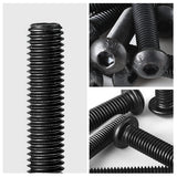 M8-Tornillos de cabeza de botón de 1,25 x 65 mm, tornillos de cabeza de botón, accionamiento de enchufe Allen métrico, acabado de óxido negro, acero de aleación de grado 10,9, completamente roscado, cantidad 10