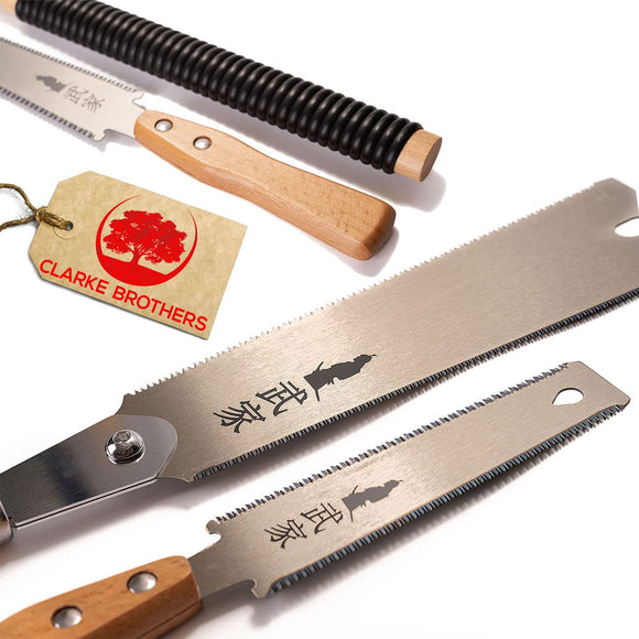 Sierra japonesa de tracción de 24 cm – Sierra de mano para carpintería – Hoja ultra afilada de acero inoxidable para corte de filo limpio – Sierra de tracción de doble filo – Herramientas de mano para carpintería – Diseño delgado y ligero