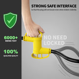 ▶ Cable de extensión RV/EV de 50 amperios de 100 pies para exteriores con mango de agarre, flexible resistente calibre 6/3+8/1 STW 4 puntas RV impermeable, NEMA 14-50P a 14-50R, negro-amarillo,