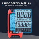 ▶ Multimetro Digital Profesional TRMS 9999 cuenta, Voltímetro, Amperímetro, para Medir CA/CC Corriente y Tensión, NCV,Capacitancia,Diodo,Continuidad,Resistencia,Batería, Temperatura