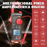 ▶ Multimetro Digital de Gancho,Pinza Voltimetro Amperimetro de 4000 Unidades con NCV y Pantalla Retroiluminada,Multímetro de AC/DC, Capacitancia,Resistencia, Diodos,Continuidad, Pruebas Live Wire