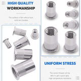🔩 Glarks 180 piezas de acero inoxidable 304 M3 M4 M5 M6 M8 M10 tuerca de remache de cabeza plana con rosca