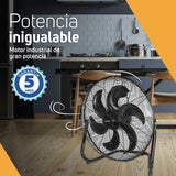 Circulador de Aire Metálico Industrial de Alta Velocidad | Piso y Pared | 5 Años de Garantía | 20 Pulgadas | 1490 RPM | Negro