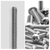 NIULUNBAO - Tornillos de cabeza de botón de 1/4-20 x 2 tornillos de cabeza de botón para máquina de acero inoxidable 304, unidad hexagonal Allen, acabado brillante totalmente roscado, 25 piezas