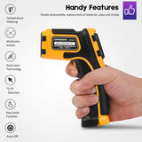▶ Termómetro Infrarrojo Pistola de Temperatura Láser Digital Sin Contacto -58~1112 ℉ (-50 ℃~600 ℃) Emisividad Ajustable Sonda de Temperatura Para Cocinar/BBQ/Congelador - Termómetro Carne Incluido