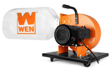 WEN DC3474 - Colector de polvo rodante de 7,4 amperios con motor de inducción, bolsa de 15 galones y soporte de pared opcional, color negro