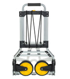 Carretilla de Mano y Plataforma rodante Plegable, 264 LB de Capacidad Carro de Equipaje de Servicio Pesado con asa telescópica y Ruedas de Goma, Plateado, Negro, Amarillo