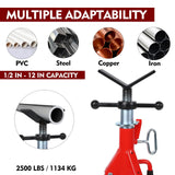 ▶ Soporte de tubo de cabeza en V, altura ajustable de 28 a 52 pulgadas, soportes de tubo plegable para soldadura con capacidad de 2500 libras, soporte de tubería de 1/2 a 12 pulgadas para pipefitters,