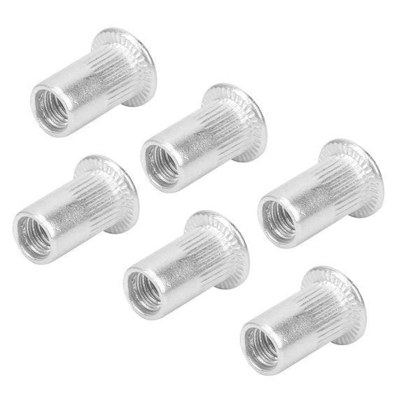 Tuercas remachables, 100 piezas Kit surtido de tuercas remachadas ciegas, tuercas remachables de aluminio M5, inserto roscado de cabeza plana,Tuerca