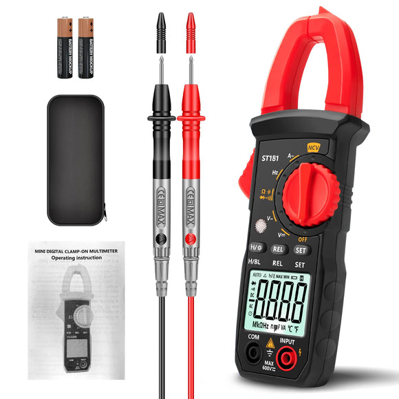 ▶ Multimetro Digital de Gancho,Pinza Voltimetro Amperimetro de 4000 Unidades con NCV y Pantalla Retroiluminada,Multímetro de AC/DC, Capacitancia,Resistencia, Diodos,Continuidad, Pruebas Live Wire