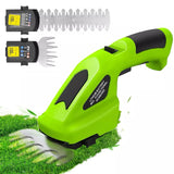 Tijeras de podar Inalámbrico, Cortadora de Césped y Setos 2 en1, Cortasetos de Mano Inalámbrico, Batería Recargable, 7.2V, Diseño de Seguridad