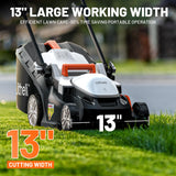 Cortadora de césped inalámbrico de 13 Pulgadas, U20 Handy+ 20 V cortacésped eléctrico para jardín, Patio y Granja, Ajuste de 5 Alturas, Peso Ligero, batería portátil de 4.0 Ah incluida