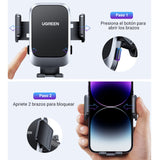 ▶ Soporte Celular Automóvil, Base Porta Móvil Auto Giratorio 360° con Gancho Metálico y Botón de Liberación, Uso con Una Sola Mano para iPhone 16 15 14 13 Pro MAX, Galaxy S24 S23 S22 Ultra