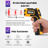 Termometro Infrarojo Pistola de Temperatura Láser -58F~1112F 50C~600C) Termómetro digital IR Emisividad Ajustable - para Cocinar/Barbacoa/Comida/Horno/Pizza Termómetro para Carne Incluido