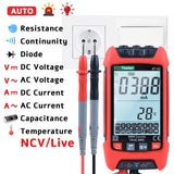 ▶ Multimetro Digital Profesional TRMS 9999 cuenta, Voltímetro, Amperímetro, para Medir CA/CC Corriente y Tensión, NCV,Capacitancia,Diodo,Continuidad,Resistencia,Batería, Temperatura