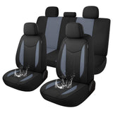 ▶ Fundas impermeables para asientos de auto, fundas de asiento completas de neopreno compatibles con asiento dividido, ajuste universal para autos, camiones, SUV (negro/gris)