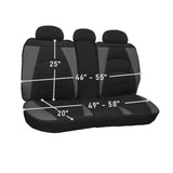 ▶ Ultra Cómodo Cojines de Cuero sintético para Asiento Delantero (Compatible con Bolsa de Aire), Black Red Trim-Bench