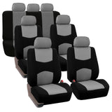 ▶ Fundas de Asiento de Coche de Tres Filas para 7 pasajeros, Ajuste Universal para Coches, Camiones y SUV (Gris) FB050217
