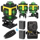 Nivel láser Autonivelante, 4D 16 Líneas, Nivelador Láser Multifuncional 3°, Herramienta de Nivelación con Líneas de Inclinación Horizontales, 2 Baterías Recargables para Uso Interior Como Exterior