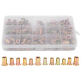 🔩 Juego de tuercas de remache de 150 piezas, 6-32 8-32 10-24 10-32 1/4-20 Modelo Tuerca de remache de acero al carbono Tuerca de remache mezclada, tornillería de sujeción,