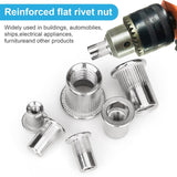 🔩 Vmuter - Tuerca de remache de 5/16"-18, 50 piezas de acero inoxidable 304 con cabeza plana