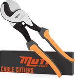 ▶ Cortadores de cables resistentes de 10 pulgadas para cable eléctrico, tijeras de cables profesionales para cobre y aluminio, corta hasta 2/0 cables, cortador de cables con agarre