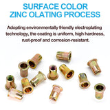 🔩 Trivd Frol - Juego de 200 tuercas de remache UNC de 1/4 a 20 unidades, acero al carbono chapado en zinc