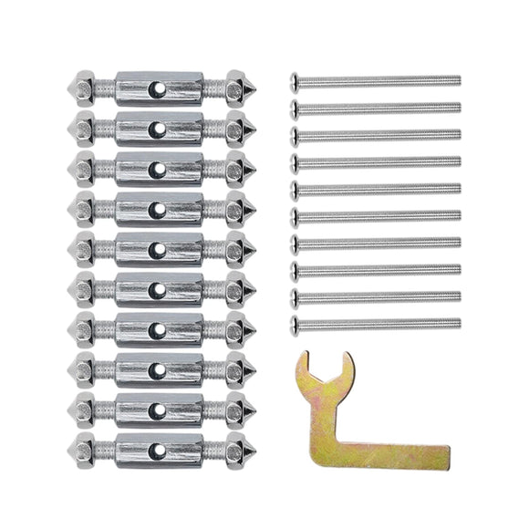 🔩 NC - Juego de 21 tornillos de casete para barra de soporte, llave para montaje en pared, caja de conexiones – 118 tipo de metal