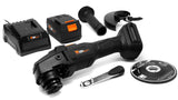 WEN - Amoladora angular inalámbrica, sin escobillas con batería de iones de litio de 20 V máx. 4.0 Ah y cargador (20944), color negro