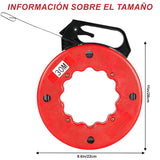▶ Guía jalacables de acero Cinta de Pescado de 30 m en con Diseño Optimizado de La Carcasa, , Carreras Cortas y Medición de Conductos, Diseño ligero, Facil de transportar
