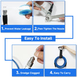▶ Limpieza de lavadora a presión, kit de chorro de alcantarillado para manguera de limpieza de drenaje de presión de trabajo NPT de 1/4 pulgadas, manguera de limpieza de drenaje