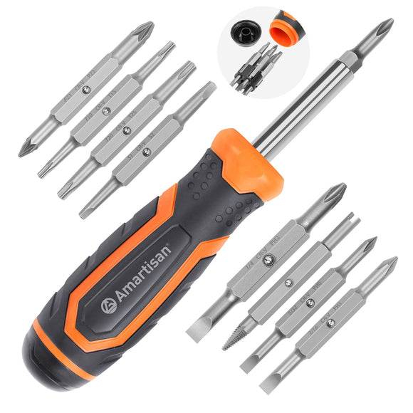 Juego de destornilladores multibits 18 en 1, todo en uno, destornillador portátil multiusos, ranurado/Philips/Pozi/Torx/cuadrado, destornillador de tuercas