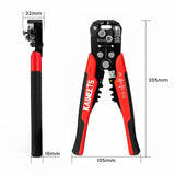 ▶ Pelacables autoajustable 3 en 1 herramienta automática de pelado de cables | Cortador de cables de 10-24 AWG para corte de cables eléctricos, herramienta de prensado KAIWEETS -