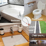 ▶ Desagüe de serpiente, removedor de zuecos, herramientas de limpieza de canalones, limpiador de drenaje para inodoro, alcantarillado, ducha, cocina, baño, tina, desagües obstruidos,