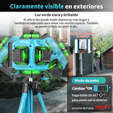 Nivel Láser Autonivelante con 1m Trípode 16 Líneas 360° Lcd, 16 líneas 4D Nivelador Láser con Base de Elevación, Control Remoto, Caja de Herramientas