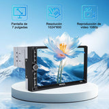 ▶ Autoestéreo para Carro de 7 Pulgadas con Pantalla Doble DIN, Solo DIN& Doble Design Estéreo Multifuncional para Automóvil, MP5, FM, AUX, TF, Cámara Trasera, GPS, Bluetooth