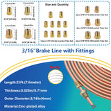 ▶ Herramientas de abocinamiento de línea de freno de 3/16 pulgadas y 1/4 pulgadas, incluye herramienta de abocinado, doblador de tubos, línea de freno de 3/16 pulgadas + 1/4 pulgadas con accesorios (32 accesorios, 4 unidades de unión + 8 pi