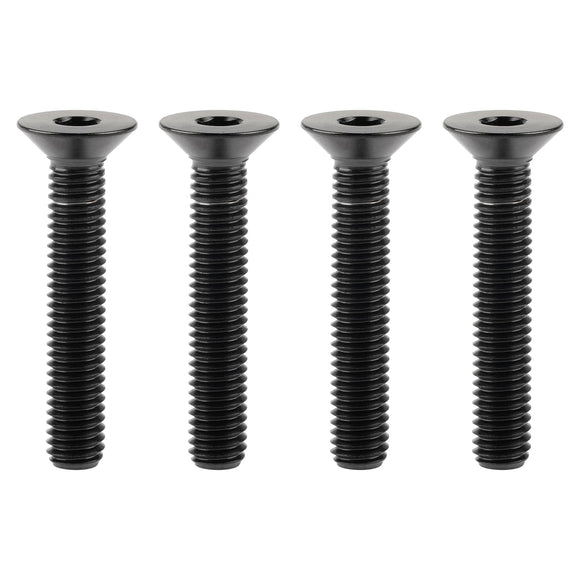 Wanyifa Titanio Ti M6x10 15 20 25 30 35 40 45 mm Tornillo hexagonal de cabeza plana avellanada, paquete de 4 tornillos (M6x35 mm, negro)
